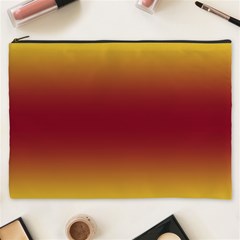 Electric Yellow To Burgundy Red Bilinear Gradient Cosmetic Bag (xxxl)