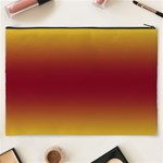 Electric Yellow To Burgundy Red Bilinear Gradient Cosmetic Bag (XXXL) Back