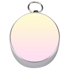 Cream Yellow To Pink Lace Linear Gradient Silver Compasses