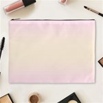 Pink Lace To Cream Yellow Bilinear Gradient Cosmetic Bag (XL) Front