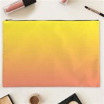 Electric Yellow To Coral Pink Linear Gradient Cosmetic Bag (XXL) Front
