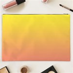 Electric Yellow To Coral Pink Linear Gradient Cosmetic Bag (XXL) Back
