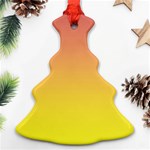 Coral Pink To Electric Yellow Linear Gradient Christmas Tree Ornament (Two Sides) Back