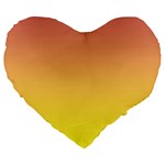Coral Pink To Electric Yellow Linear Gradient Large 19  Premium Flano Heart Shape Cushions Front