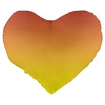 Coral Pink To Electric Yellow Linear Gradient Large 19  Premium Flano Heart Shape Cushions Back