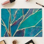 Aqua Batik, Abstract, Colorful Cosmetic Bag (XXL) Front