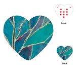 Aqua Batik, Abstract, Colorful Playing Cards Single Design (Heart) Front