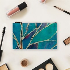 Aqua Batik, Abstract, Colorful Cosmetic Bag (small)