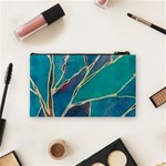 Aqua Batik, Abstract, Colorful Cosmetic Bag (Small) Back