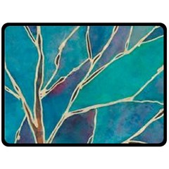 Aqua Batik, Abstract, Colorful Fleece Blanket (large)