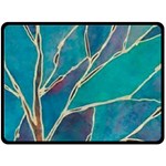 Aqua Batik, Abstract, Colorful Fleece Blanket (Large) 80 x60  Blanket Front