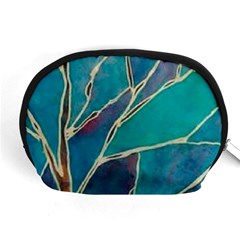 Aqua Batik, Abstract, Colorful Accessory Pouch (medium)