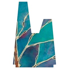 Aqua Batik, Abstract, Colorful Japanese Wrist Knot Bag