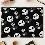 Jack Print, White, Before, Plain, Black, Simple, Christmas Cosmetic Bag (XXXL) Back