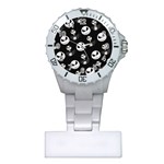 Jack Print, White, Before, Plain, Black, Simple, Christmas Plastic Nurses Watch Front