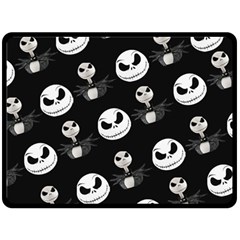 Jack Print, White, Before, Plain, Black, Simple, Christmas Two Sides Fleece Blanket (large)