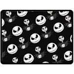 Jack Print, White, Before, Plain, Black, Simple, Christmas Two Sides Fleece Blanket (Large) 80 x60  Blanket Back