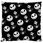 Jack Print, White, Before, Plain, Black, Simple, Christmas Large Premium Plush Fleece Cushion Case (Two Sides) Back