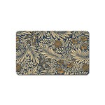 Brown Vintage Background Vintage Floral Pattern, Brown Magnet (Name Card) Front