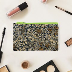Brown Vintage Background Vintage Floral Pattern, Brown Cosmetic Bag (xs)