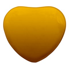 Amber Orange To Chocolate Brown Linear Gradient Heart Glass Fridge Magnet (4 Pack)