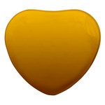 Amber Orange To Chocolate Brown Linear Gradient Heart Glass Fridge Magnet (4 pack) Front