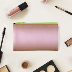 Chocolate Brown To Pink Lace Bilinear Gradient Cosmetic Bag (xs)
