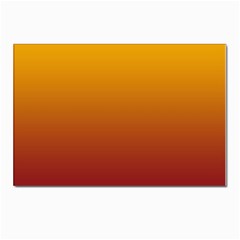 Amber Orange To Burgundy Red Linear Gradient Postcards 5  X 7  (pkg Of 10)