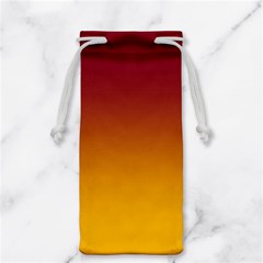 Burgundy Red To Amber Orange Linear Gradient Jewelry Bag