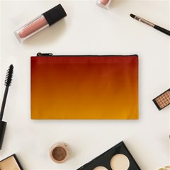 Burgundy Red To Amber Orange Linear Gradient Cosmetic Bag (small)