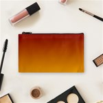 Burgundy Red To Amber Orange Linear Gradient Cosmetic Bag (Small) Front