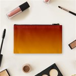 Burgundy Red To Amber Orange Linear Gradient Cosmetic Bag (Small) Back