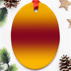 Amber Orange To Burgundy Red Bilinear Gradient Ornament (oval)