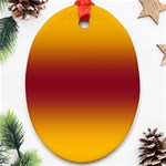 Amber Orange To Burgundy Red Bilinear Gradient Ornament (Oval) Front