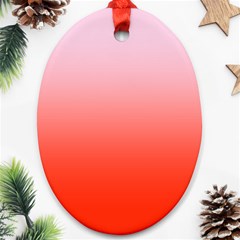 Pink Lace To Scarlet Red Linear Gradient Ornament (oval)