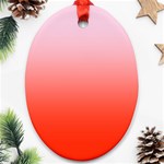 Pink Lace To Scarlet Red Linear Gradient Ornament (Oval) Front