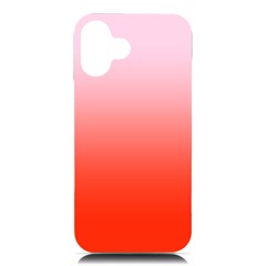 Pink Lace To Scarlet Red Linear Gradient Iphone 16 Plus Black Uv Print Pc Hardshell Case