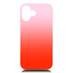Pink Lace To Scarlet Red Linear Gradient iPhone 16 Plus Black UV Print PC Hardshell Case Front