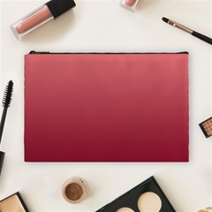 Coral Pink To Burgundy Red Linear Gradient Cosmetic Bag (large)