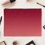Burgundy Red To Coral Pink Linear Gradient Cosmetic Bag (XL) Front