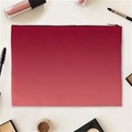Burgundy Red To Coral Pink Linear Gradient Cosmetic Bag (XL) Back