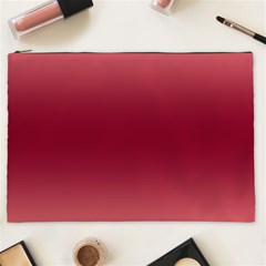 Coral Pink To Burgundy Red Bilinear Gradient Cosmetic Bag (xxl)