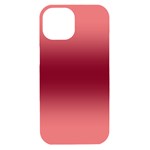 Coral Pink To Burgundy Red Bilinear Gradient iPhone 15 Black UV Print PC Hardshell Case Front