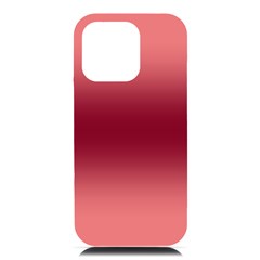 Coral Pink To Burgundy Red Bilinear Gradient Iphone 16 Pro Max Black Uv Print Pc Hardshell Case