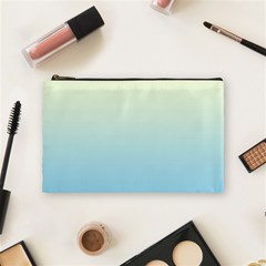 Cream Yellow To Baby Blue Linear Gradient Cosmetic Bag (medium)