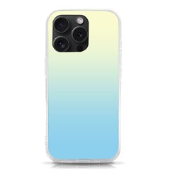 Cream Yellow To Baby Blue Linear Gradient Iphone 15 Pro Tpu Uv Print Case
