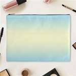 Baby Blue To Cream Yellow Bilinear Gradient Cosmetic Bag (XL) Front