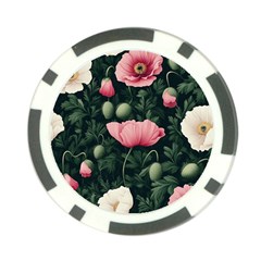 Poppy Flower Plant Petals Bloom Poker Chip Card Guard