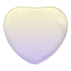 Cream Yellow To Pale Violet Linear Gradient Heart Glass Fridge Magnet (4 Pack)