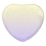 Cream Yellow To Pale Violet Linear Gradient Heart Glass Fridge Magnet (4 pack) Front